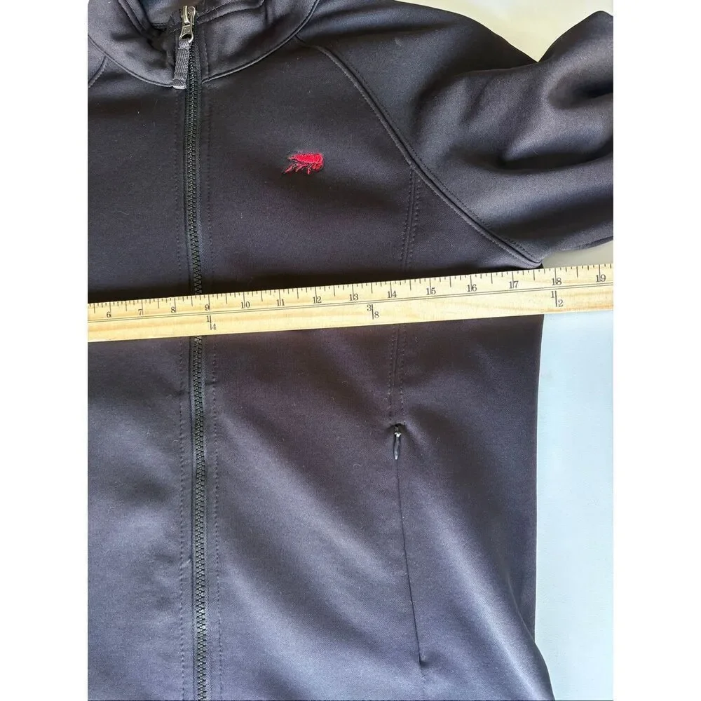 Perlis Women XS Black Softshell Jacket Full Zip Lightweight Crawfish Logo Preppy
